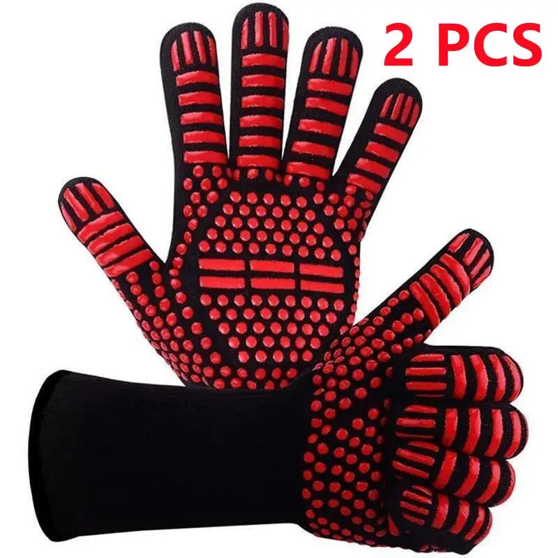 Temperature Resistance Microwave Oven Gloves Oven Mitts 500-800 Degrees Fireproof Barbecue Heat Insulation BBQ Gloves