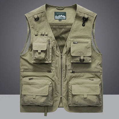 Men's Tactical Photographer Vest - Multi-Pocket Mesh