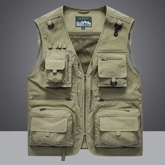 Men's Tactical Photographer Vest - Multi-Pocket Mesh