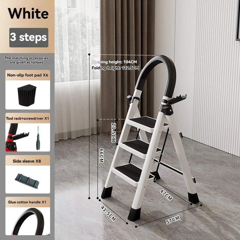 Folding Zigzag Step Ladder - Wide Pedal Indoor