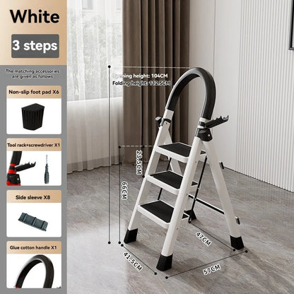 Folding Zigzag Step Ladder - Wide Pedal Indoor