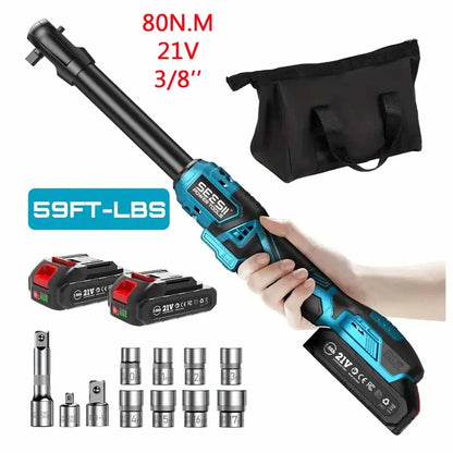 3/8" 21V Electric Ratchet Wrench 80Nm - Car Repair