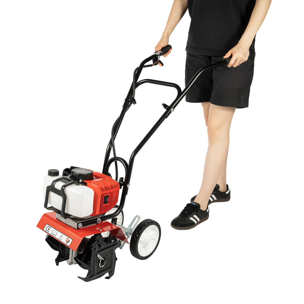 52CC Farm Cultivator Scarifier Garden Tiller Gasoline Farming Cultivation Tool Soil Loosening 4 Blades 1700W for Farmlands