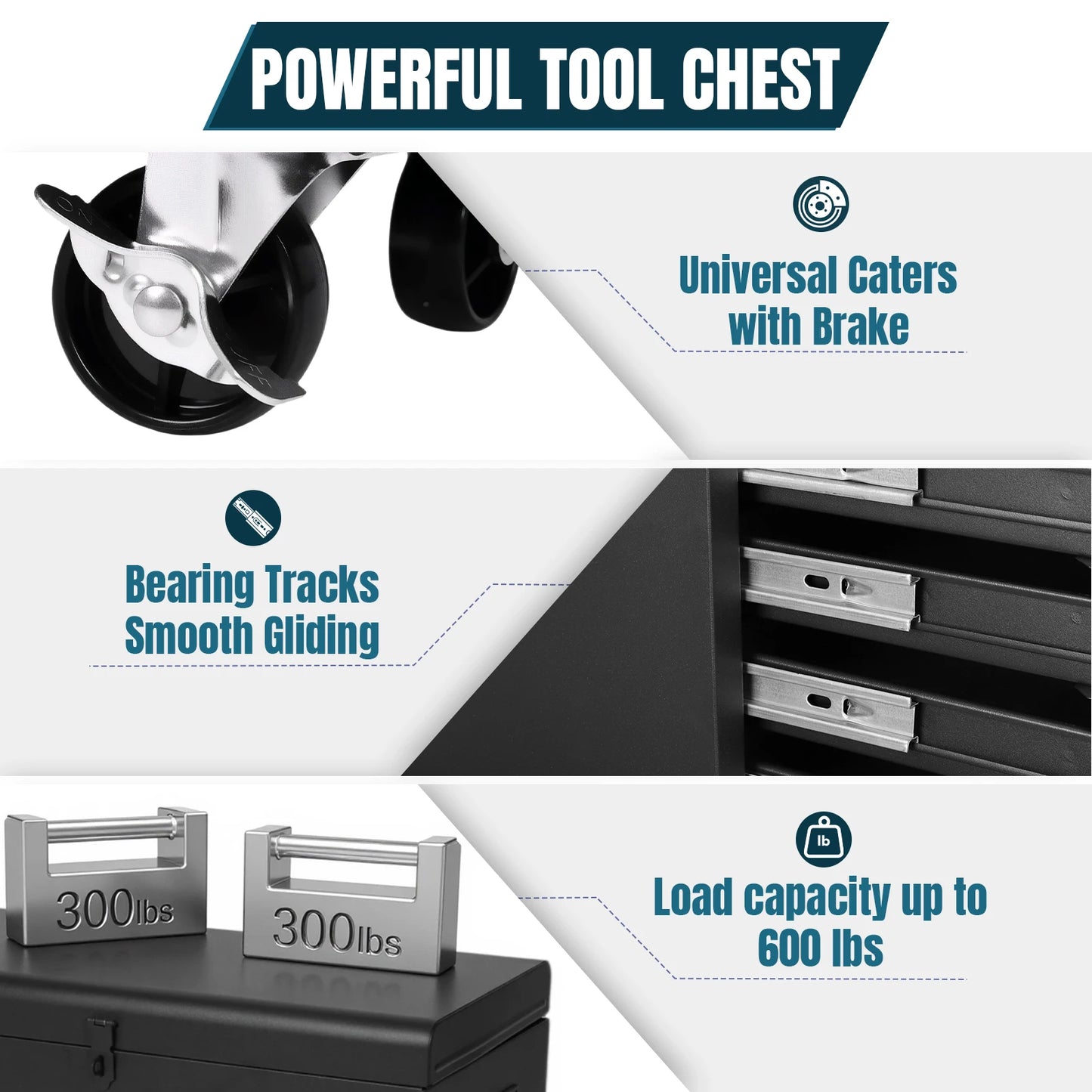 Large Rolling Mechanic Tool Cabinet with Double Door