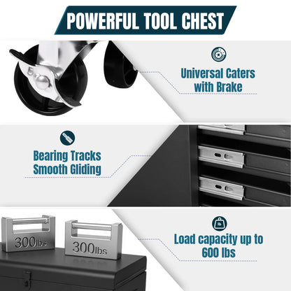 Large Rolling Mechanic Tool Cabinet with Double Door
