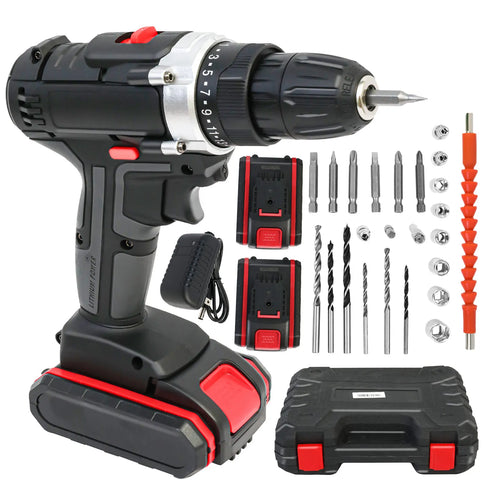 21V Cordless Drill Impact Driver with 2 Batteries