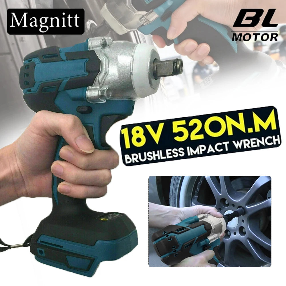 520Nm Brushless Impact Wrench 1/2" for Makita 18V