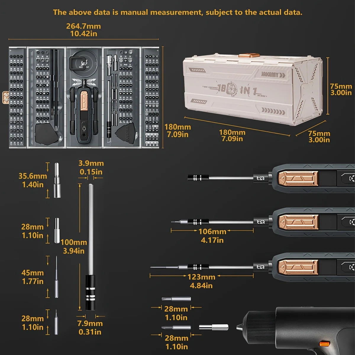 180-in-1 Precision Screwdriver Set with Magnetic Bits