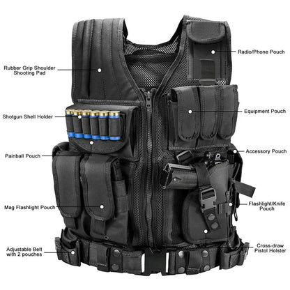 Tactical Security Vest - Adjustable Molle Combat