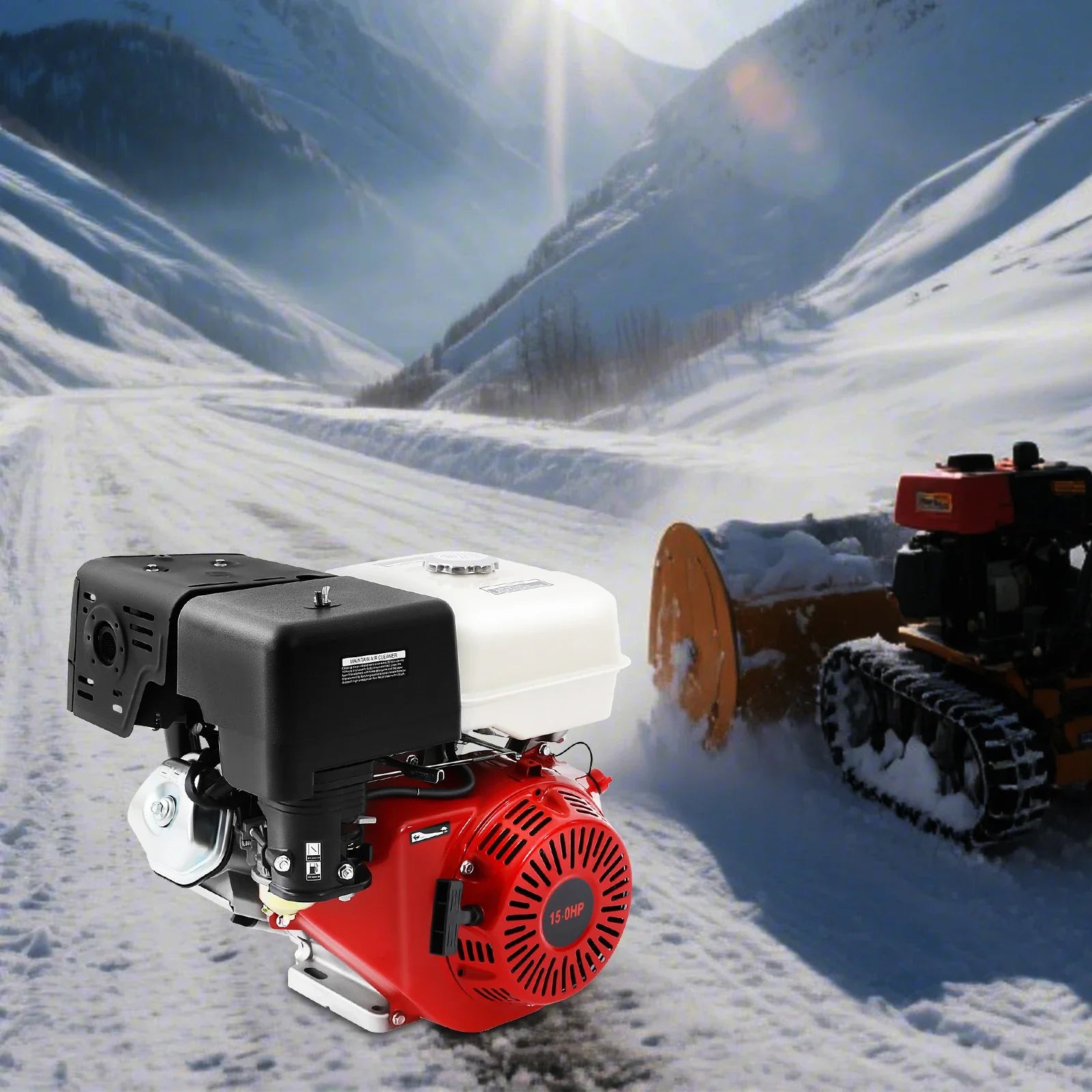 9700w 15HP Gasoline Engine 4 Stroke Aluminum Alloy Iron Material Engine 420cc High-Power Garden Tool Gas Motor for Farm