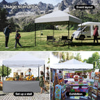 3x3m Pop Up Canopy Tent, Instant Setup, Vented Roof, Waterproof, for Beach, Patio, Camping, with Bag, 8 Stakes & 4 Ropes