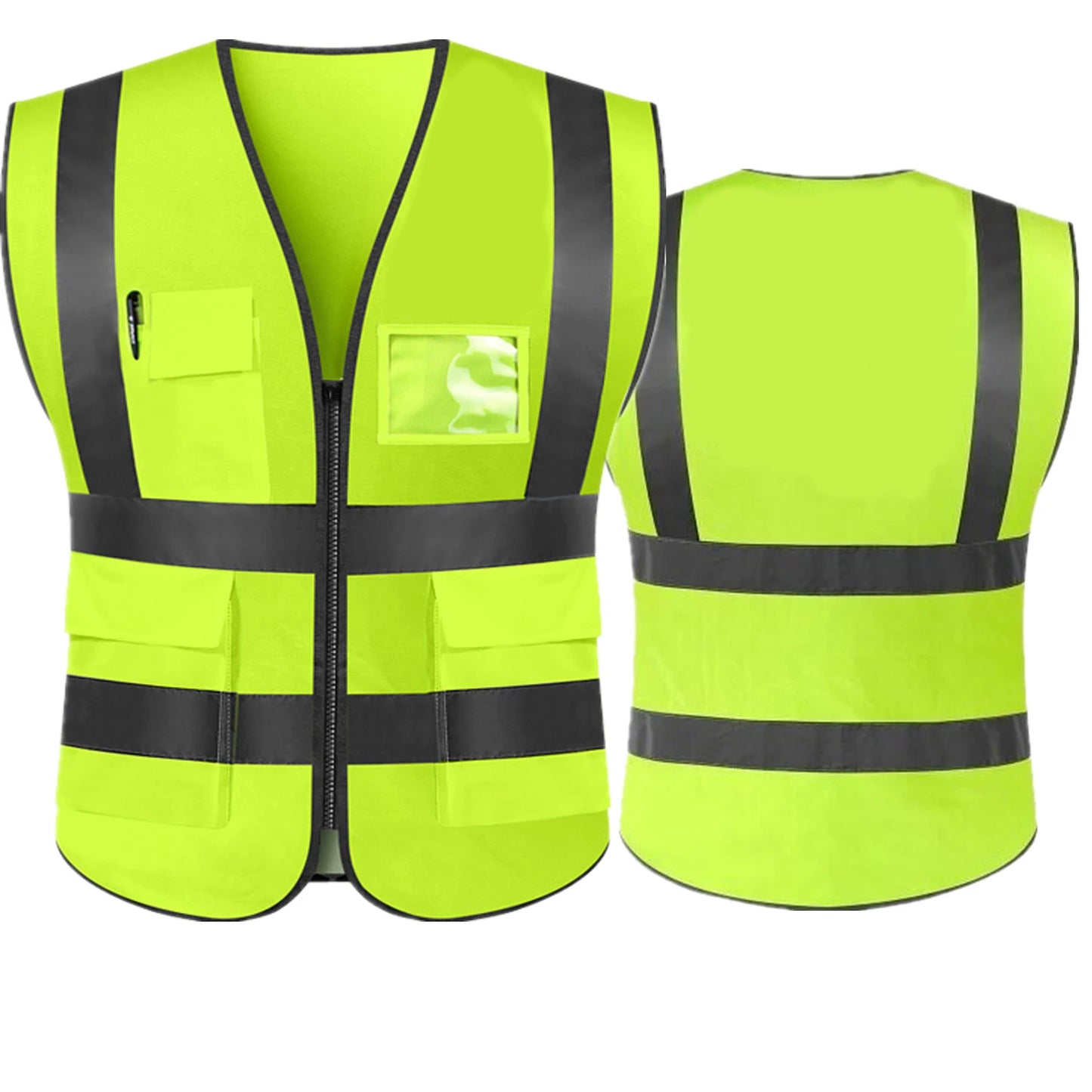 Hi-Vis Safety Vest ANSI Class 2 with 5 Pockets