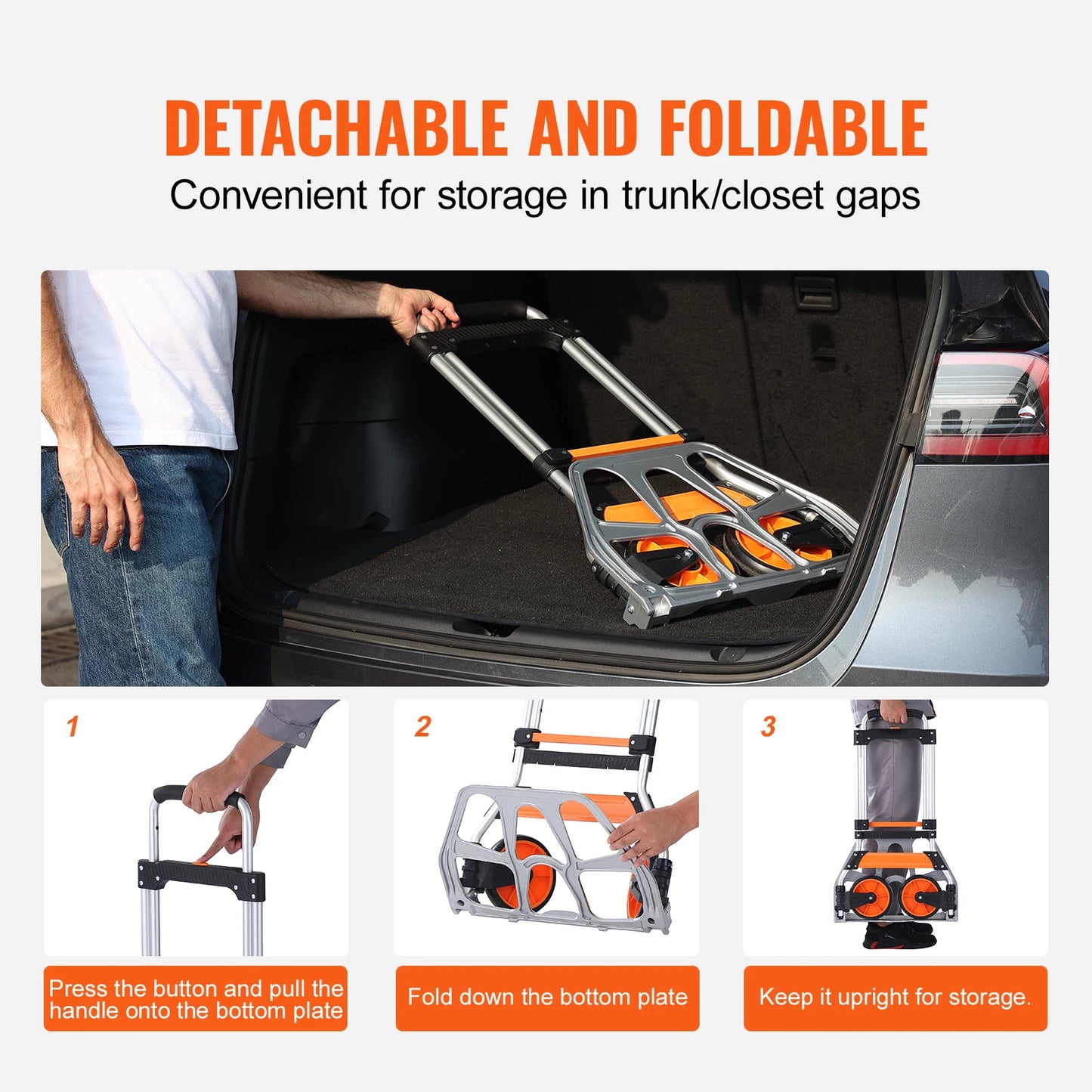 Folding Hand Truck 176-309 lbs with Telescoping Handle