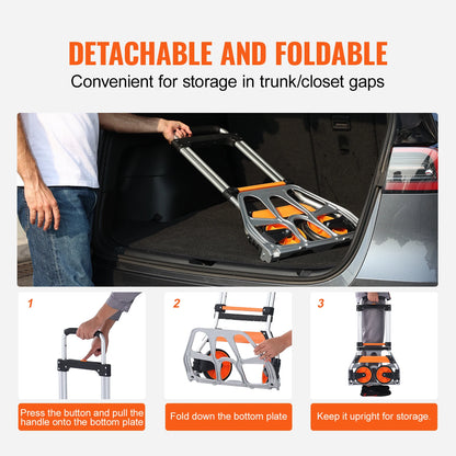 Folding Hand Truck 176-309 lbs with Telescoping Handle