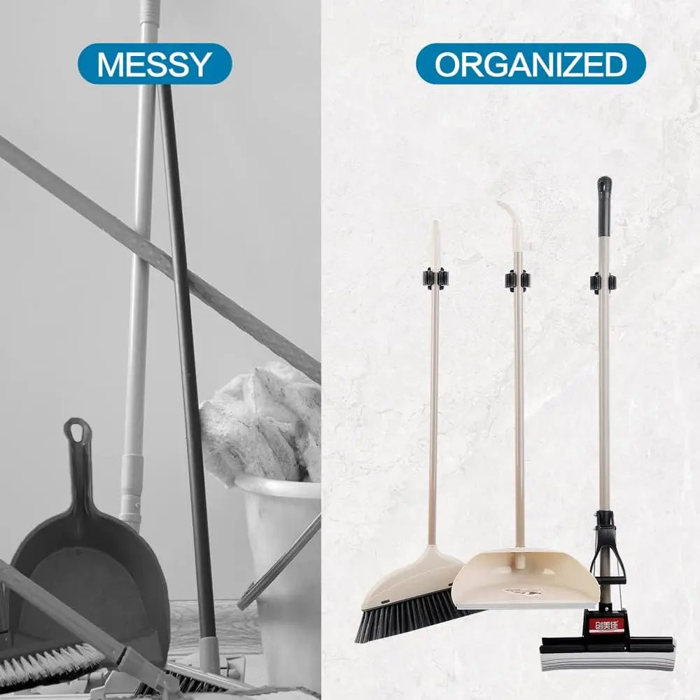 6-Pack Wall Mount Broom & Garden Tool Organizer