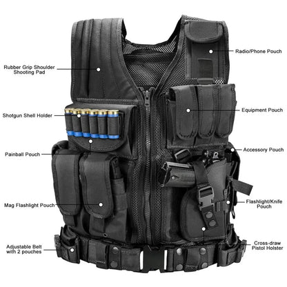 Multi-Pocket SWAT Tactical Vest - Jungle Combat