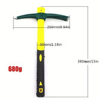 1pc, Forged Weeding Garden Pick Axe With Fiberglass Handle For Loosening Soil, Gardening, Camping Or Prospecting