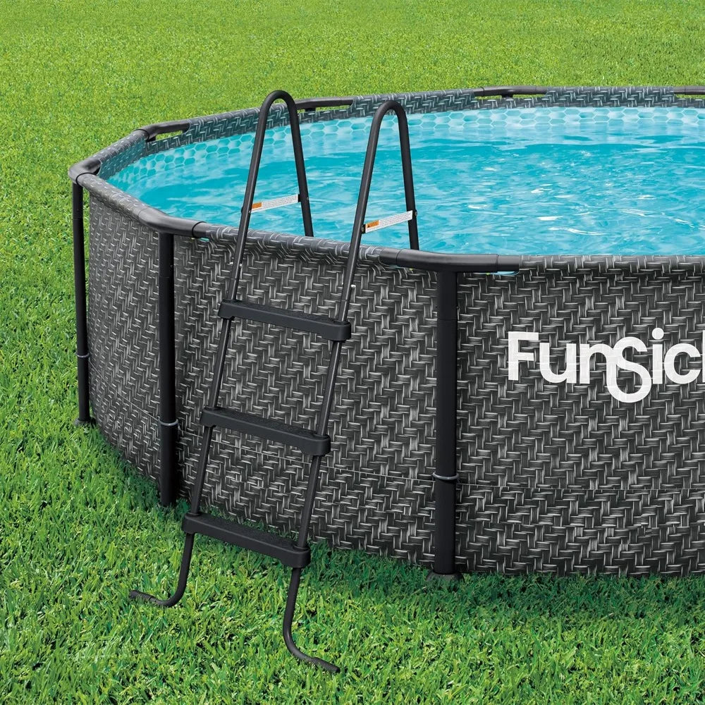 3-Step Above Ground Pool Ladder with Non-Slip Feet