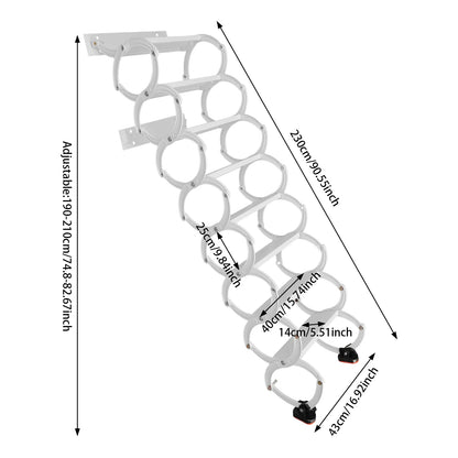 Wall Mounted Pull-Down Attic Ladder 6/7/8 Steps