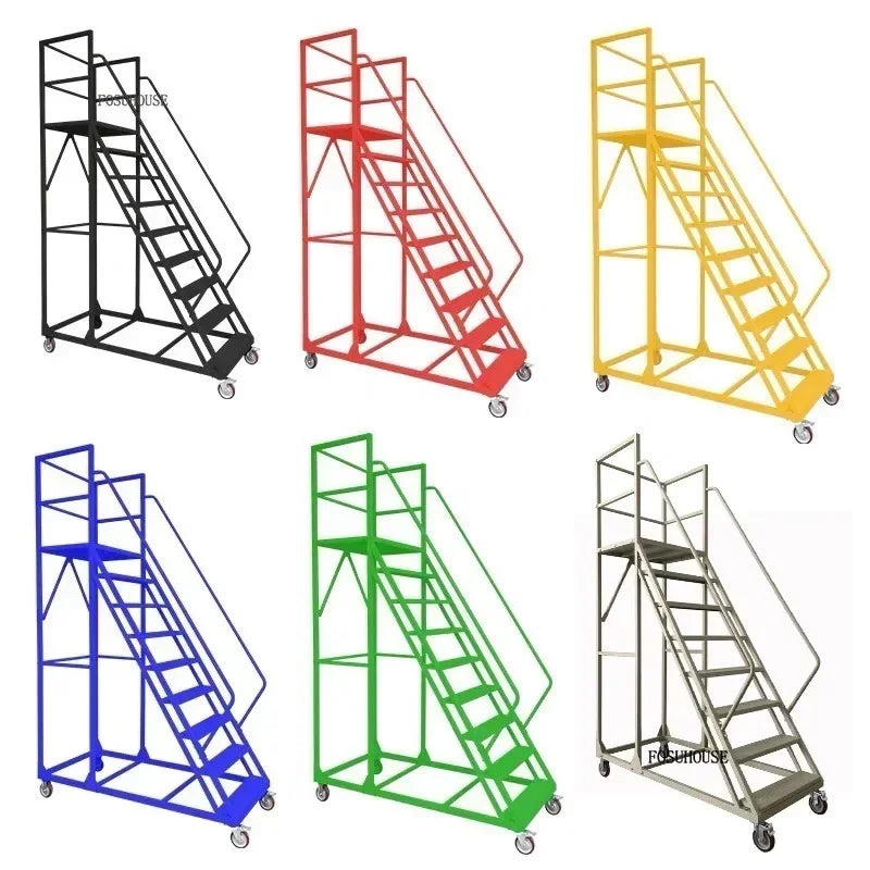 Stable Mobile Platform Step Ladder Supermarket Warehouse Pickup Wheel Ladder Step Climbing Car Home Furniture Climbing Ladder