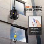 1100 lbs Electric Hoist Winch 1500W Portable Power Crane with Wireless Remote Control for Warehouse Factory Lifting