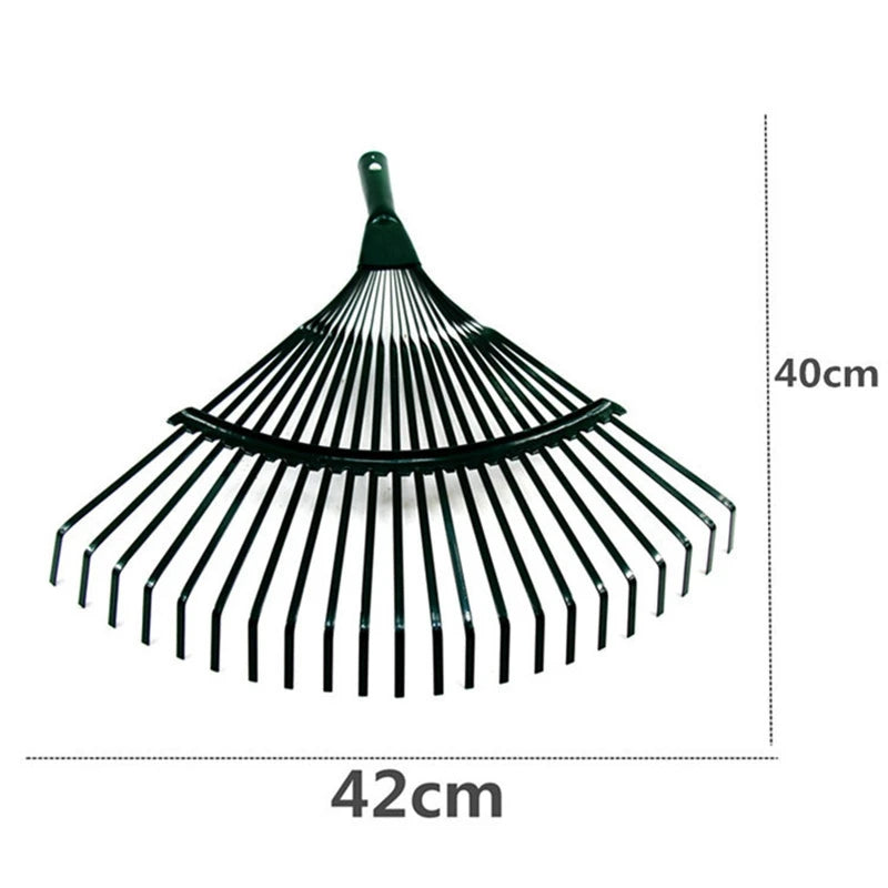 1Pc Garden Leaf Rake Grass Farming Rake Durable Iron Potting 22-tooth Garden Rake for Gardeners and Landscapers Reliable Tools