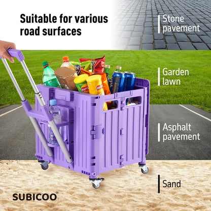 Foldable Utility Cart 110 lbs with Swivel Wheels