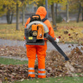 Backpack Leaf Blower 6800r/min Powerful Blowing 63CC 2 Stroke Gas Powered Leaf Blower Portable Air Blower For Street Cleaning