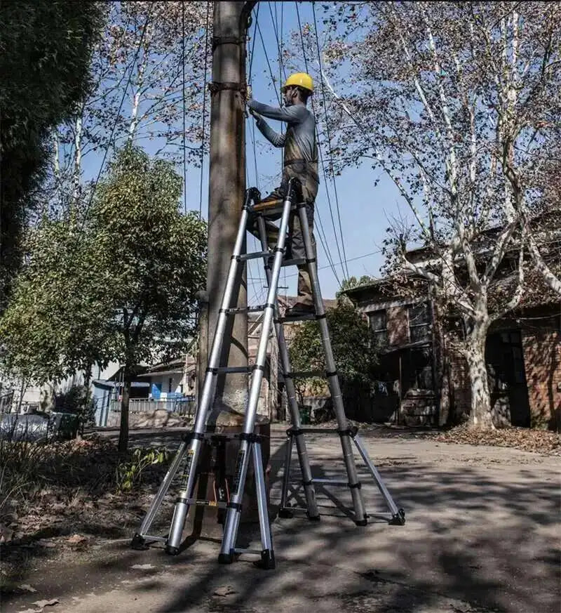 Aluminum Alloy Multifunction Telescopic Ladders Household Folding Herringbone Ladder Safety Engineering Ladders Lift Stairs