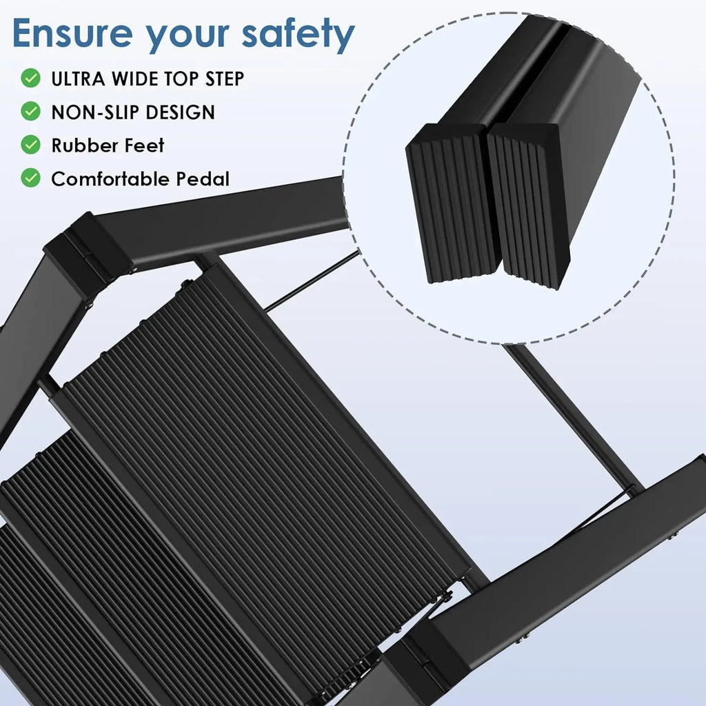 2-3-4 Step Ladder Aluminum Lightweight Folding Step Stool Wide Anti-Slip Pedal 150kg load Household Office Portable Stepladder