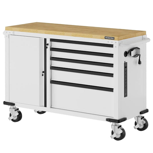 52" Rolling Tool Chest 5-Drawer with Power Strip