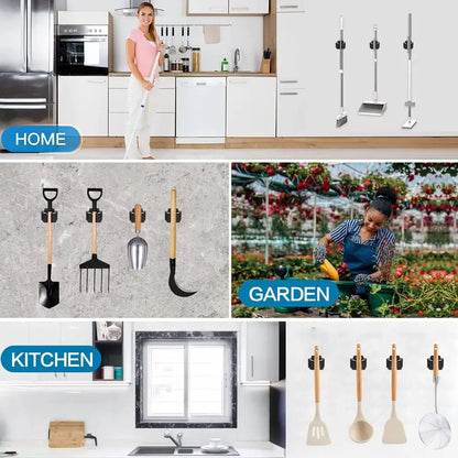 6-Pack Wall Mount Broom & Garden Tool Organizer
