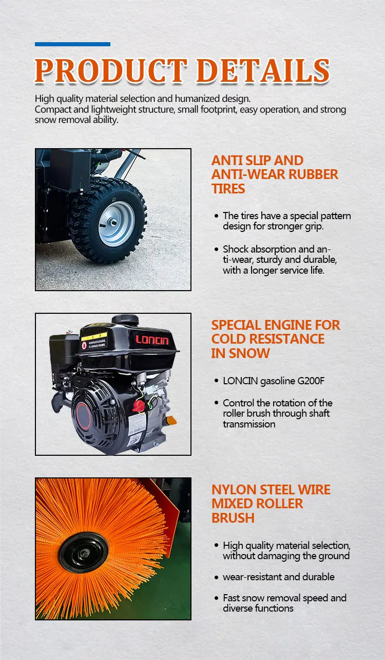 Small Fully Automatic Hand-held Snow Sweeper Municipal Sanitation Household Small Snow Sweeper