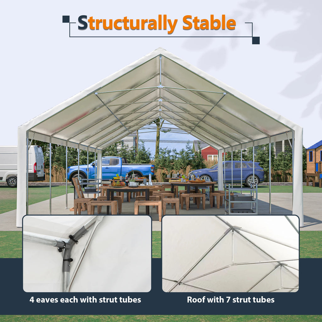20x40FT Heavy Duty Party Tent, Large Commercial Canopy with Removable Sidewalls & 3 Carry Bags for Weddings, Events, and Outdoor