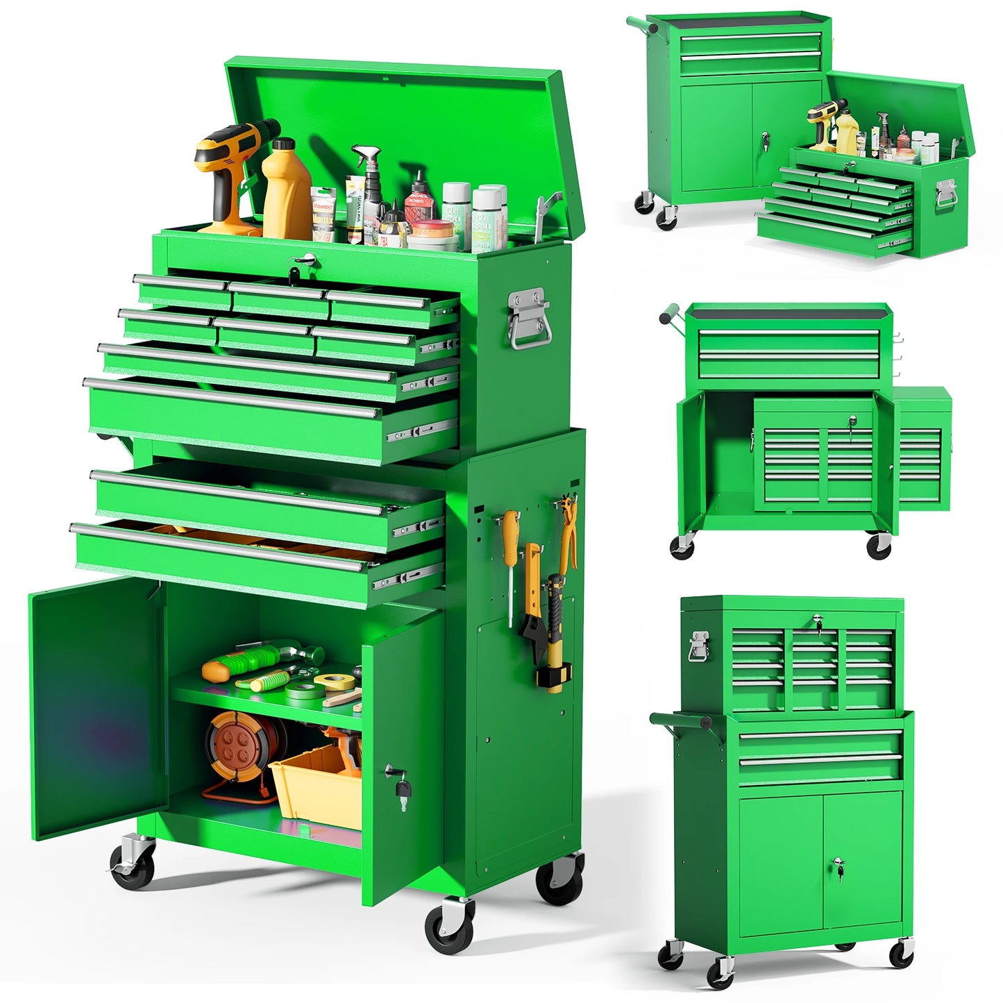 10-Drawer Rolling Tool Chest with Wheels