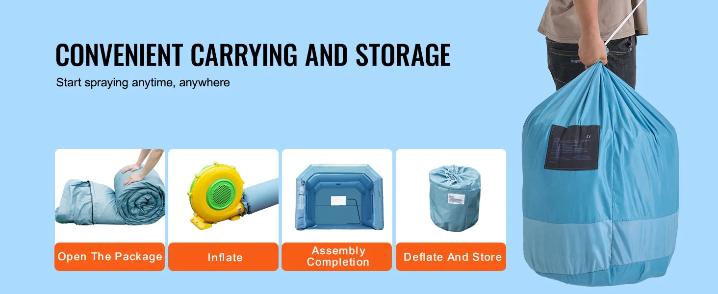 Paint Booth Inflatable Spray Booth with Powerful Blowers and Air Filter System Portable Car Paint Booth