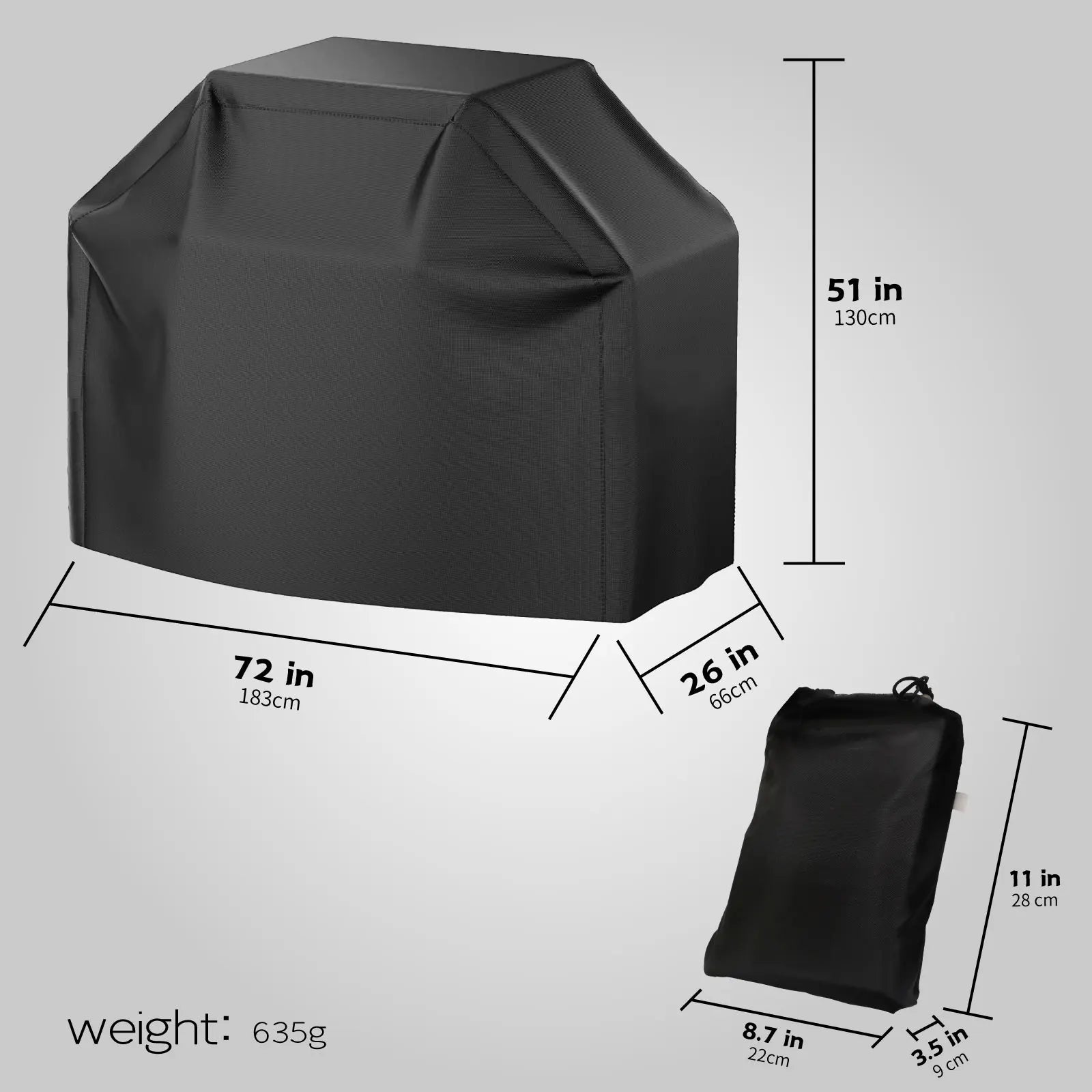 Multiple Size Grill Cover, Heavy Duty Waterproof Barbecue Gas Grill Cover, Black, Heat Resistant, Stain Resistant, Waterproof