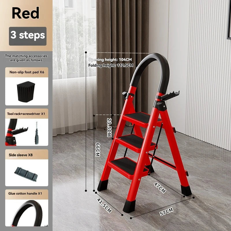 Folding Zigzag Step Ladder - Wide Pedal Indoor