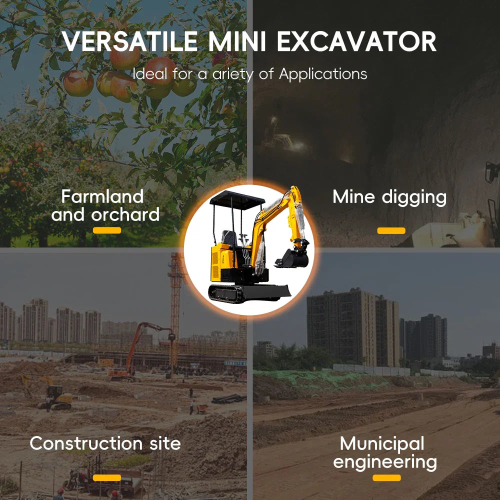 Mini Excavators 1.5 ton Mini Hydraulic Agricultural Digger for Garden Farm 1500 kg with Crawler Door to Door