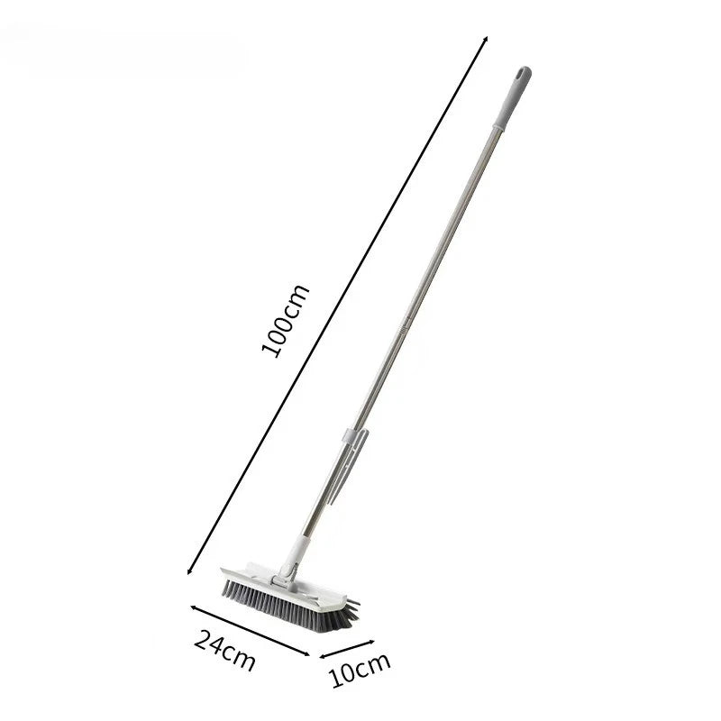 Multi-Purpose Bathroom Brush: Floor Brush, Grout Brush, Floor Scrubber with Removable Brush Heads and Long Handle
