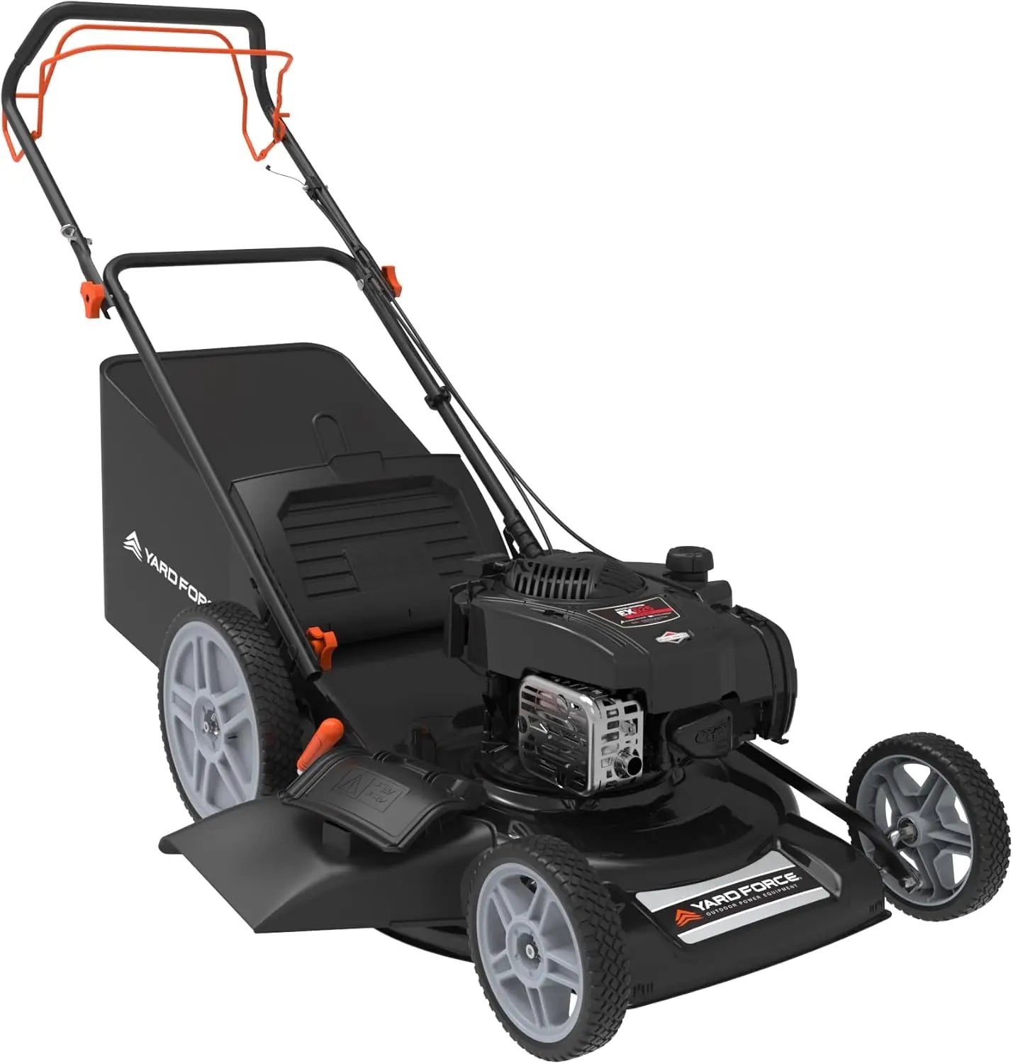 Self Propelled Lawn Mower Yard Force Briggs Stratton 150cc Engine 22-inch Deck 3-in-1 Mulch Bag Side Discharge 12-inch Wheels