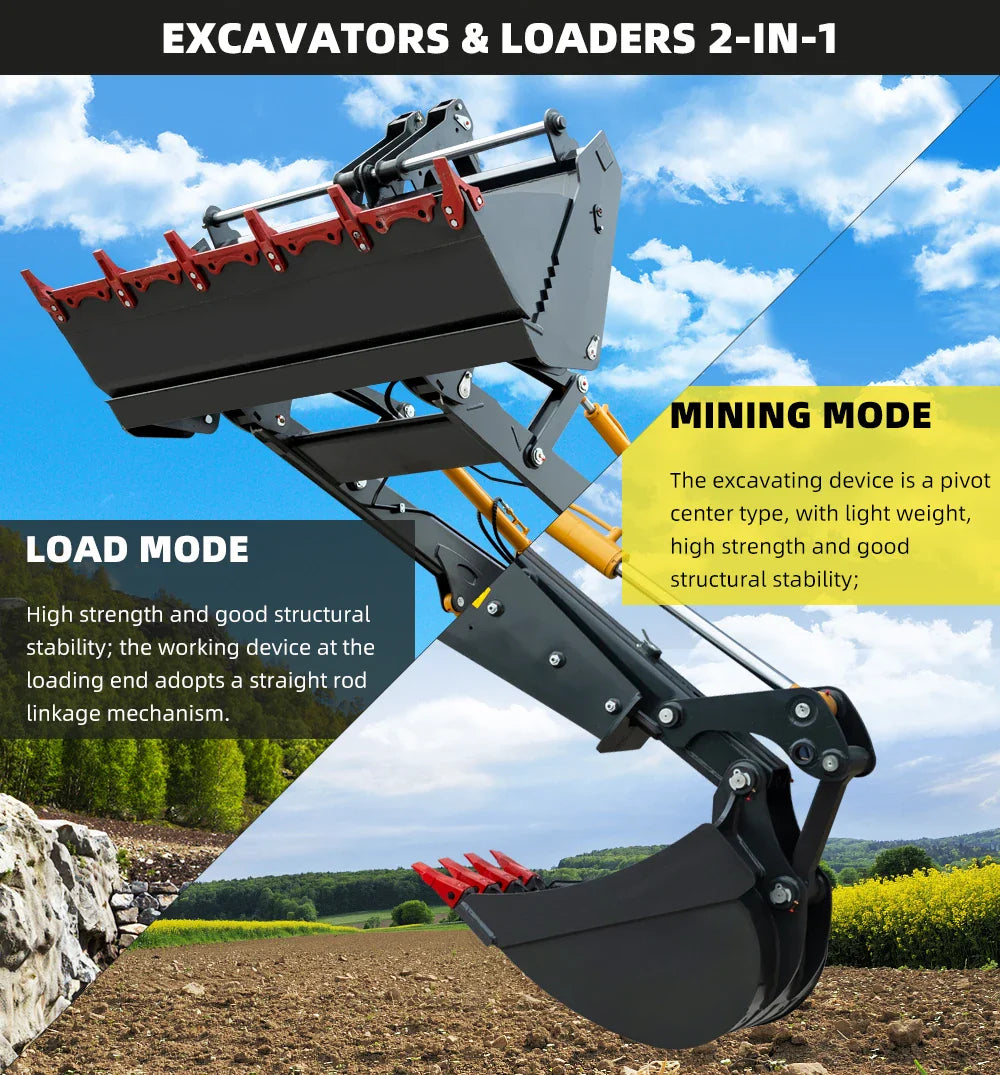 7.8 ton Excavator Loader 4x4 Backhoe Loader Multi-Purpose 4WD All-Terrain Diesel Agricultural Tractor Construction Machinery