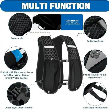 Running Hydration Vest - Breathable Trail Backpack
