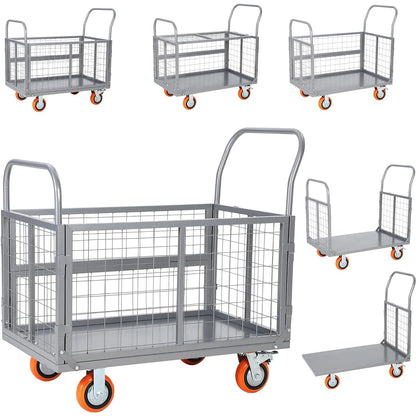 6-in-1 Platform Truck Cart with Cage 1800 lbs
