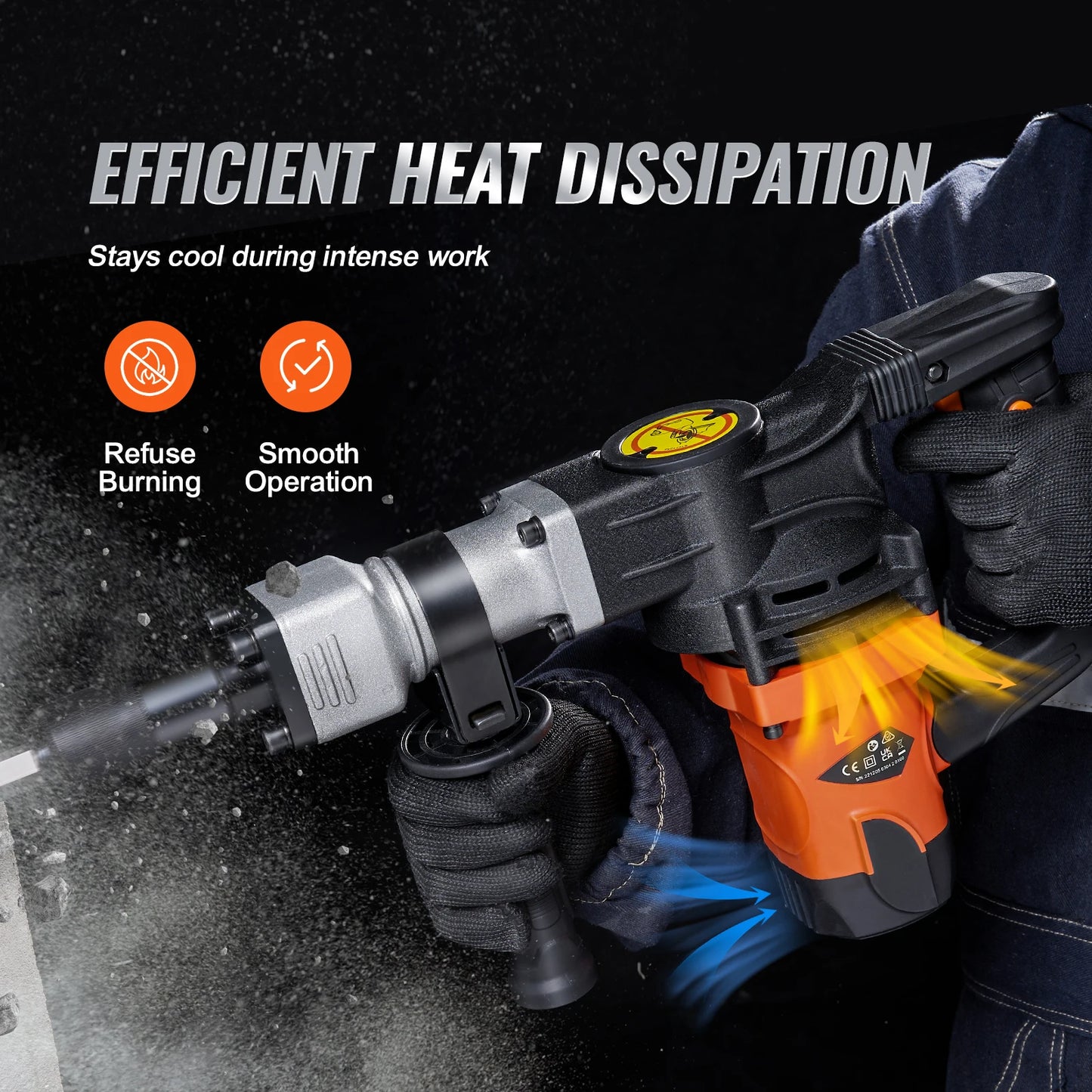 1400W Electric Demolition Jack Hammer 2900 BPM