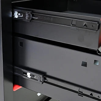 7-Drawer Rolling Tool Cabinet - Lockable Steel, Red