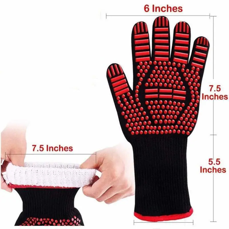Temperature Resistance Microwave Oven Gloves Oven Mitts 500-800 Degrees Fireproof Barbecue Heat Insulation BBQ Gloves