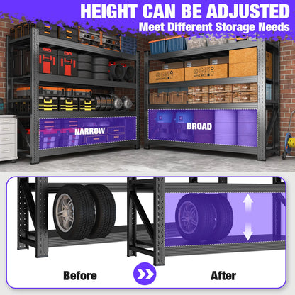 Garage Shelving 6000 lbs Heavy Duty, 4/5 Tier