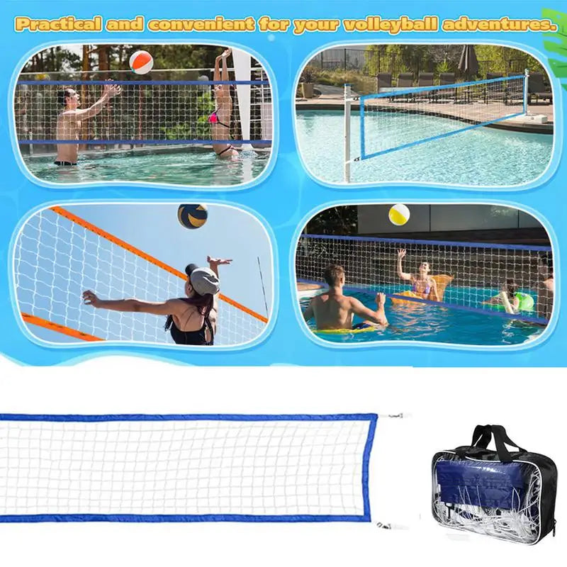 Swimming Pool Volleyball Net 15 X 3FT Nylon Portable Volleyball Net Replacement Accessories Professional Swimming Pool Supplies