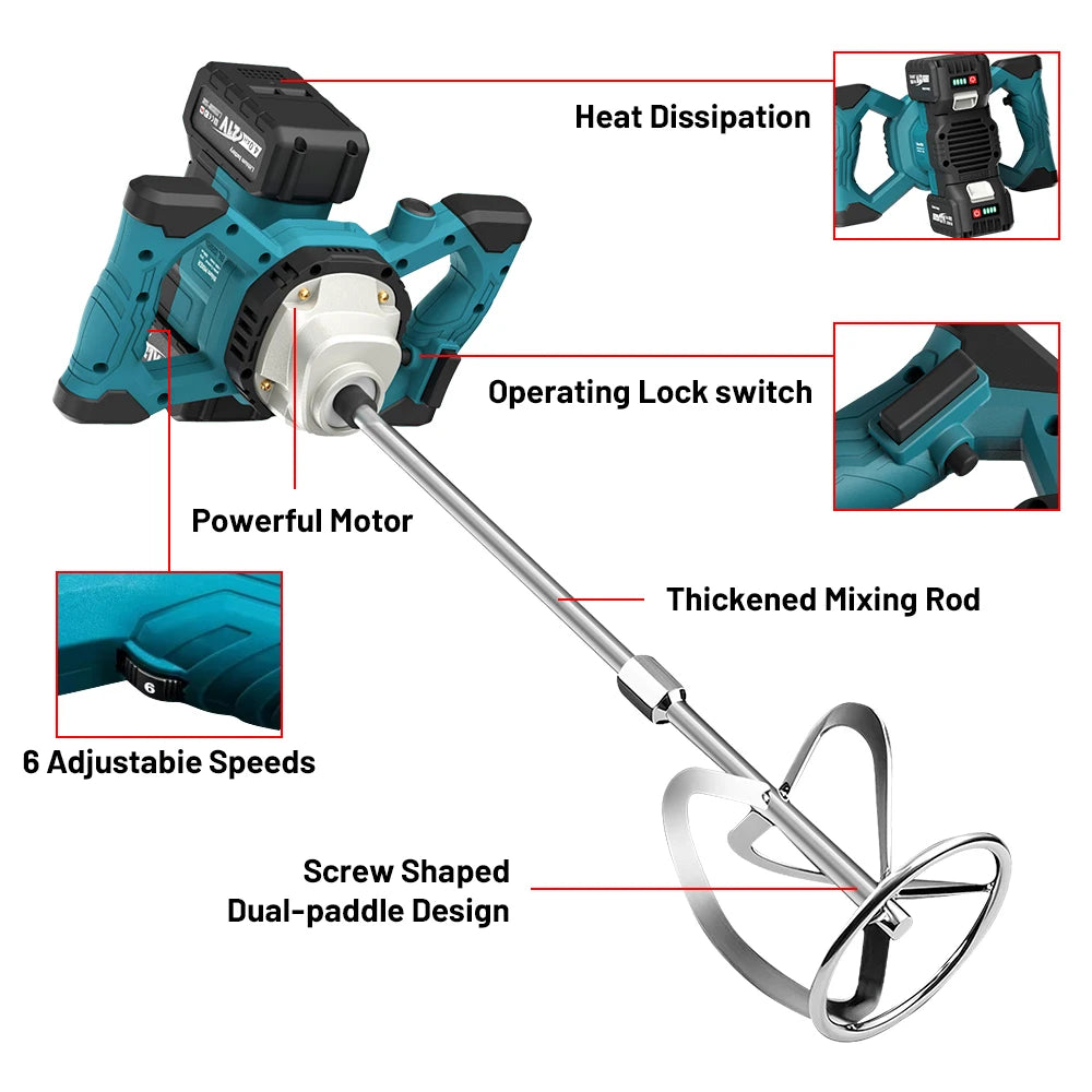 Cordless Paint & Concrete Mixer for Makita 18V